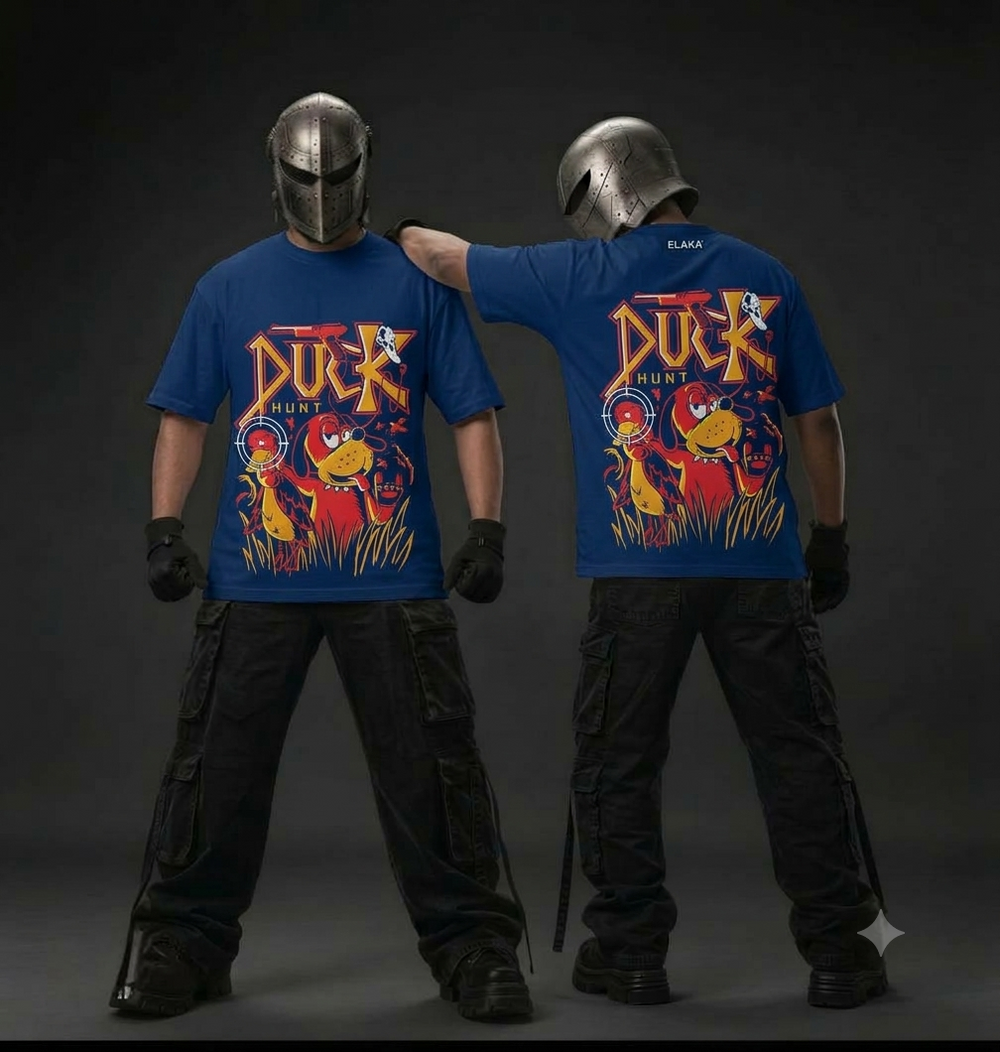 DUCK HUNT Graphic Oversized T-Shirt